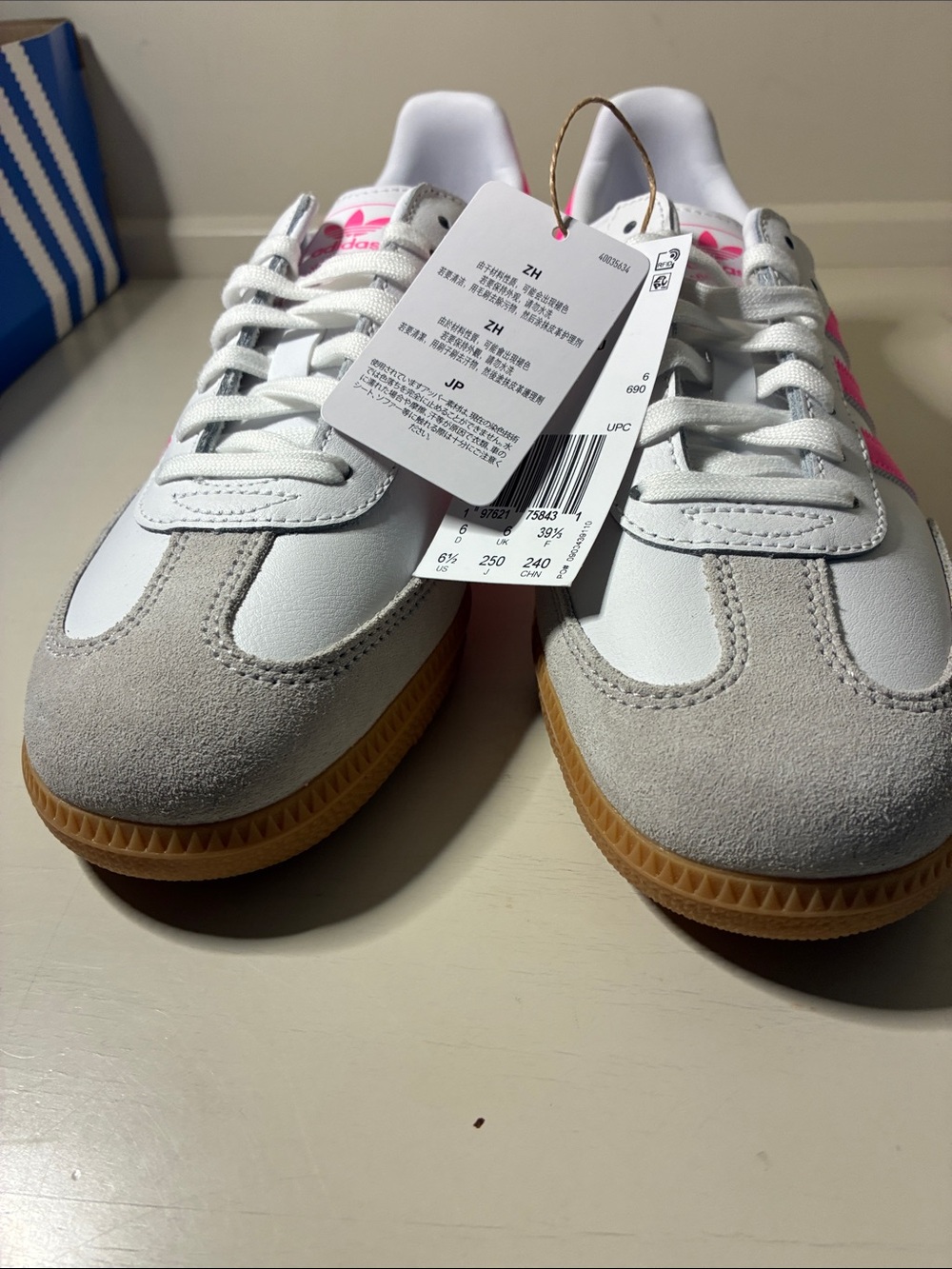 adidas Kids Samba Retro Sneakers - White, Light Gray & Pink
